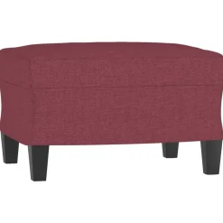 vidaXL Sofás-Juego de sofás 4 piezas tela rojo tinto
