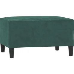 vidaXL Juego de sofás 4 piezas terciopelo Verde oscuro New