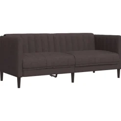 vidaXL Juego de sofás 2 piezas tela marrón oscuro Marrón oscuro Clearance