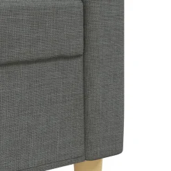 vidaXL Juego de sofás 4 pzas con reposapiés y cojines tela Gris oscuro Outlet
