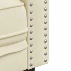 vidaXL Juego de sofás Chesterfield 2 piezas cuero sintético Crema Best