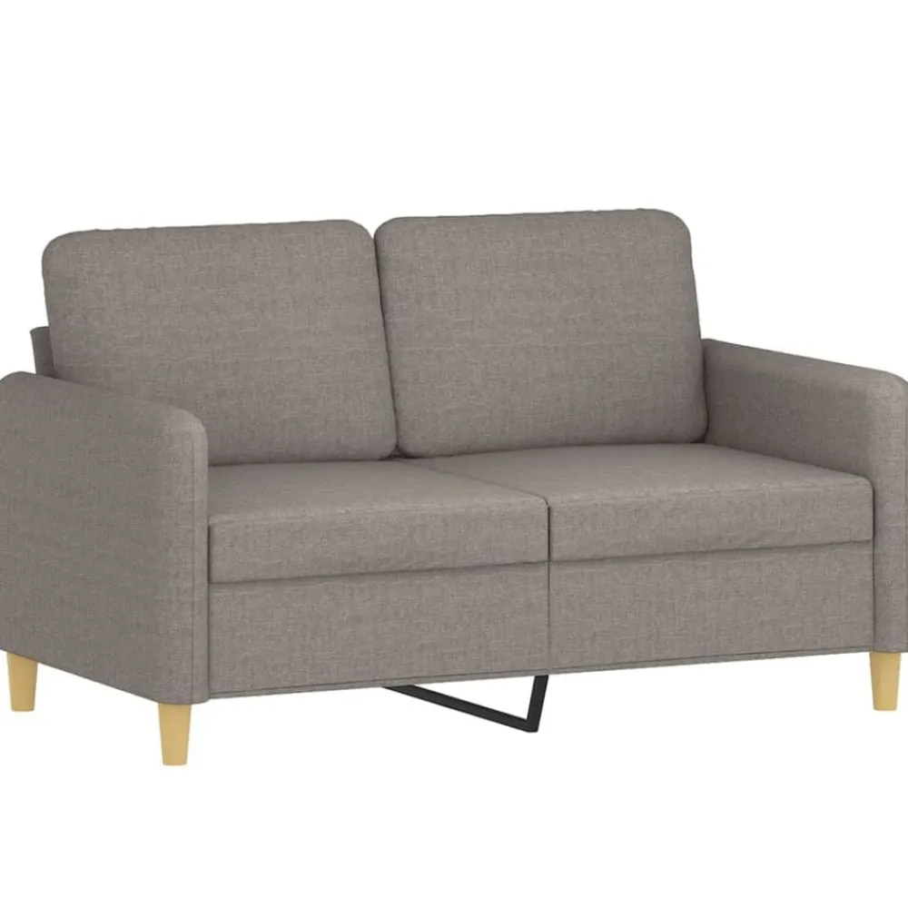 vidaXL Sofás-Juego de sofás con cojines 2 piezas tela gris taupe