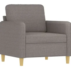 vidaXL Juego de sofás con cojines 3 piezas tela gris taupe Taupé Discount