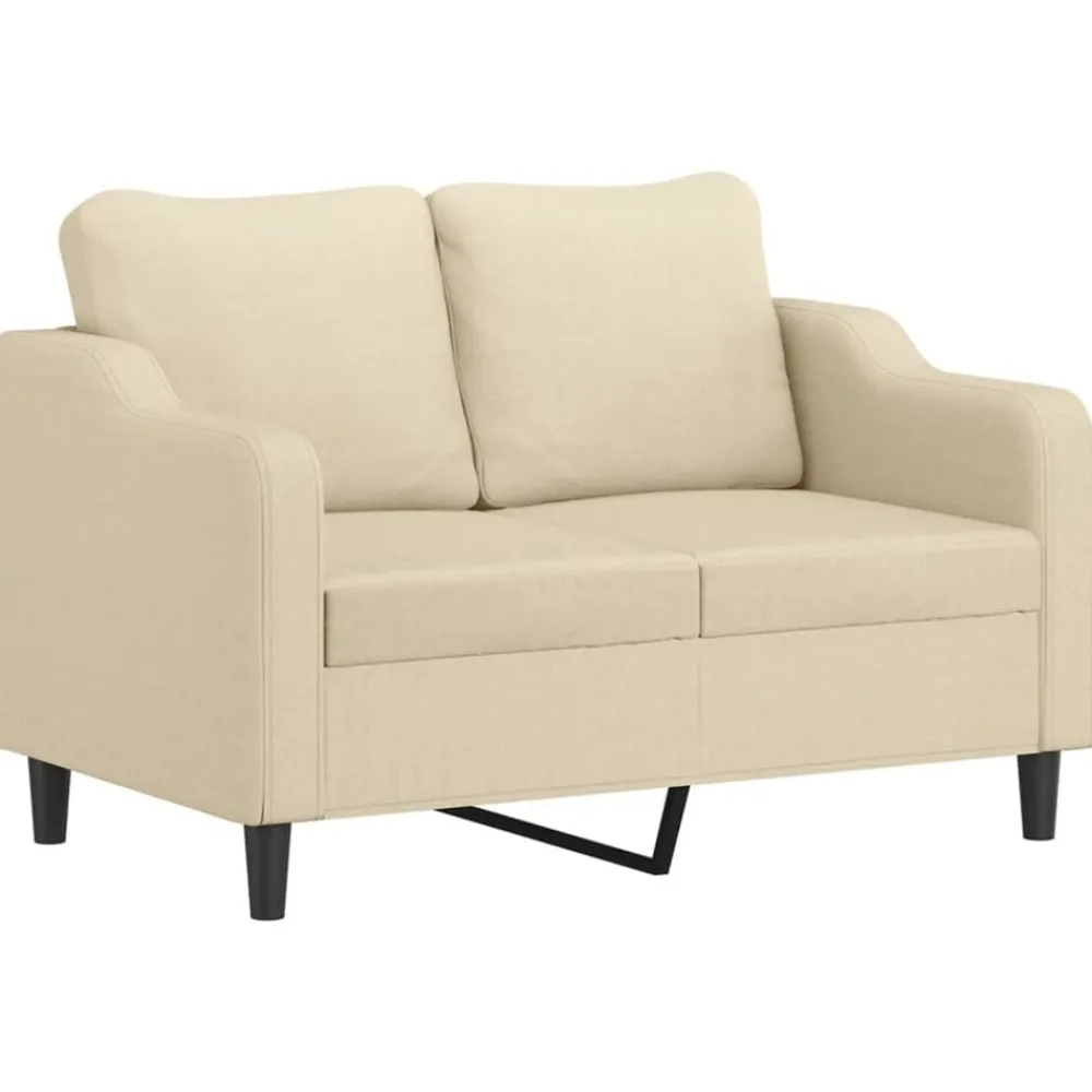 vidaXL Juego de sofás con cojines 2 piezas tela Crema Discount