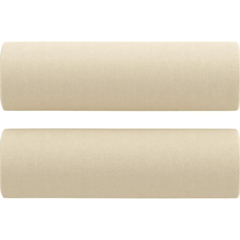 vidaXL Juego de sofás con cojines 2 piezas tela Crema Discount