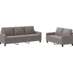 vidaXL Juego de sofás con cojines 2 piezas tela gris taupe Taupé Sale