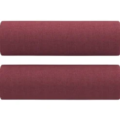 vidaXL Juego de sofás con cojines 3 piezas tela rojo tinto Rojo vino tinto Hot