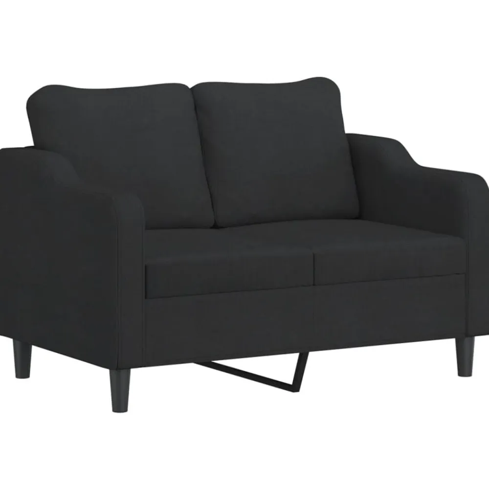 vidaXL Juego de sofás con cojines 3 piezas tela Negro Hot