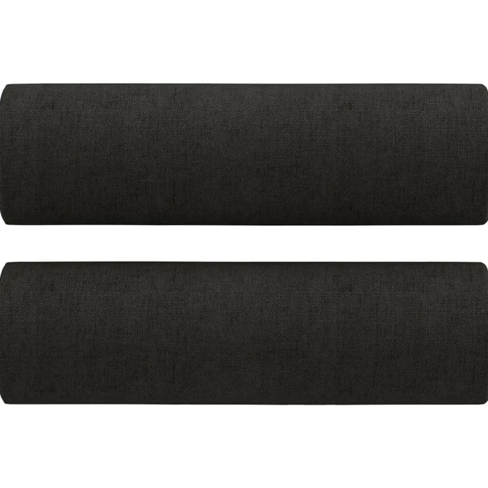 vidaXL Juego de sofás con cojines 3 piezas tela Negro Hot