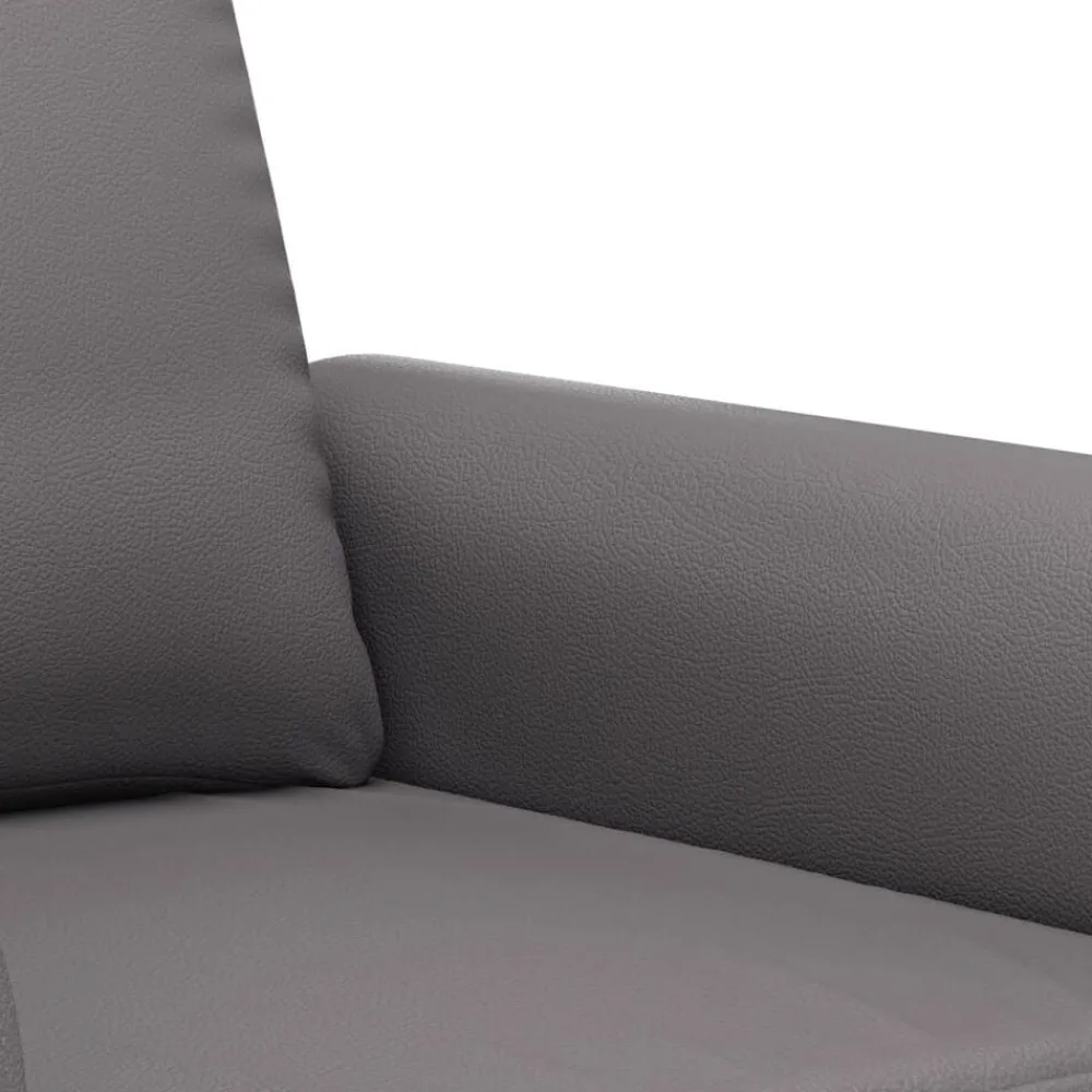 vidaXL Juego de sofás con cojines 2 piezas cuero sintético Gris