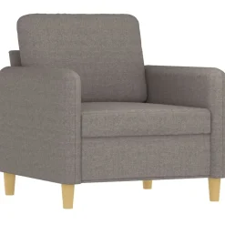 vidaXL Juego de sofás con cojines 4 piezas tela gris taupe Taupé Outlet