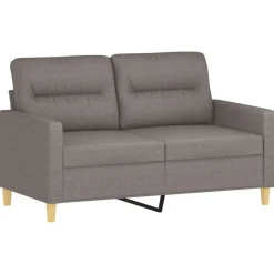 vidaXL Juego de sofás con cojines 3 piezas tela gris taupe Taupé Best