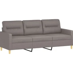 vidaXL Juego de sofás con cojines 3 piezas tela gris taupe Taupé Best