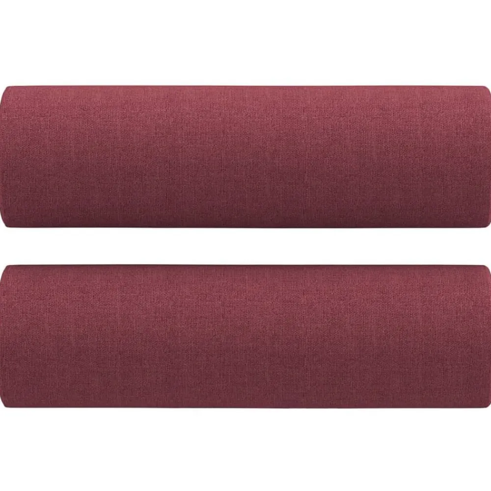 vidaXL Sofás-Juego de sofás con cojines 4 piezas tela rojo tinto