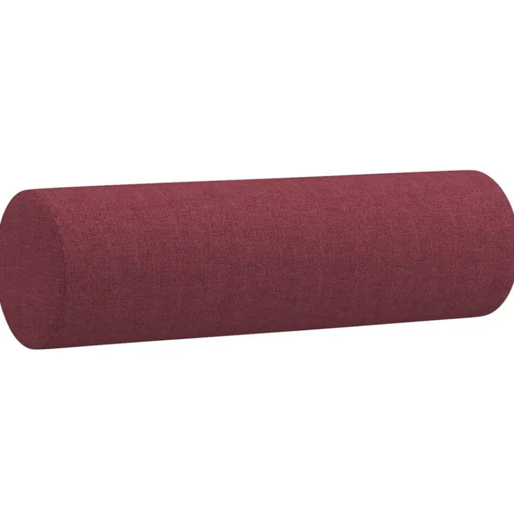 vidaXL Sofás-Juego de sofás con cojines 4 piezas tela rojo tinto
