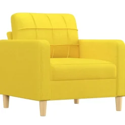 vidaXL Juego de sofás con cojines 4 piezas tela Amarillo claro
