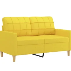 vidaXL Juego de sofás con cojines 4 piezas tela Amarillo claro