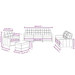 vidaXL Juego de sofás con cojines 4 piezas tela Amarillo claro