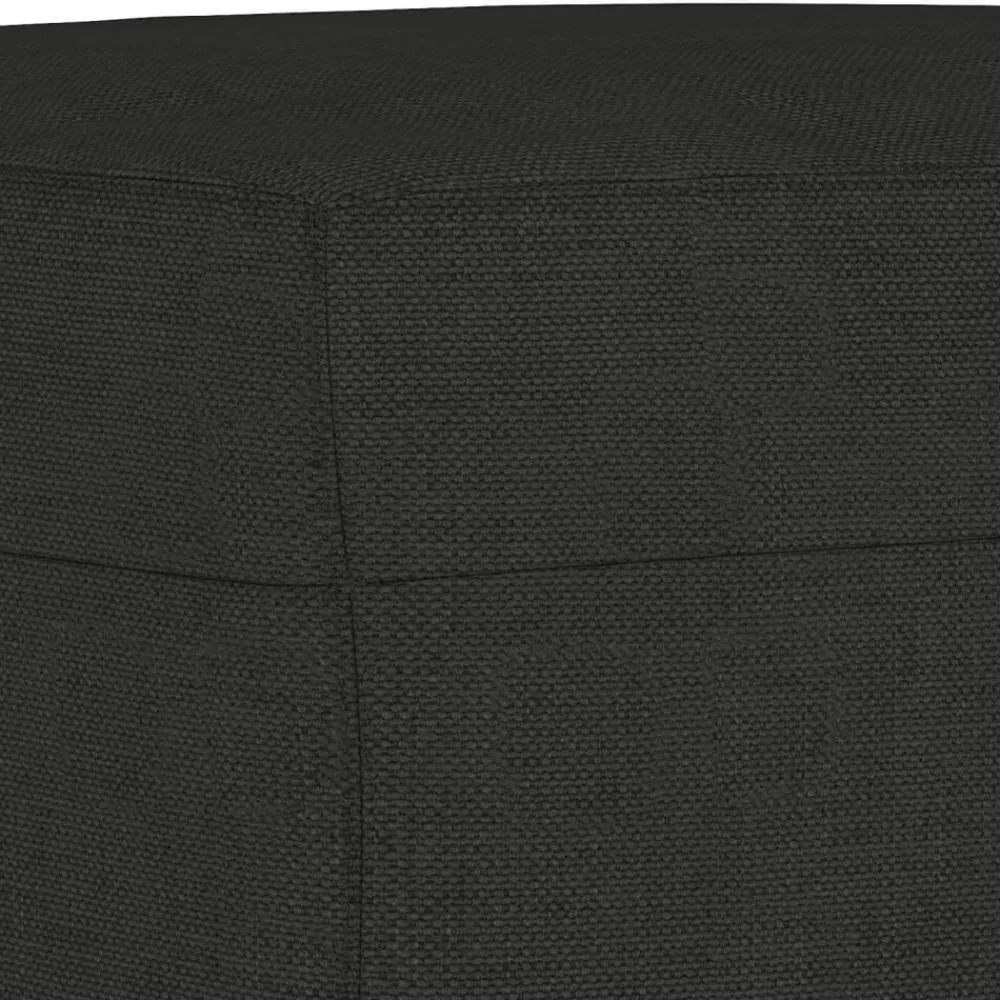 vidaXL Juego de sofás con cojines 3 piezas tela Negro