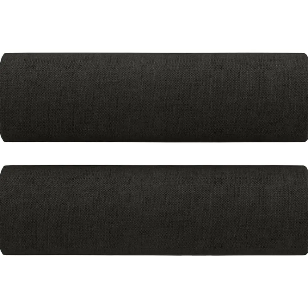 vidaXL Juego de sofás con cojines 3 piezas tela Negro