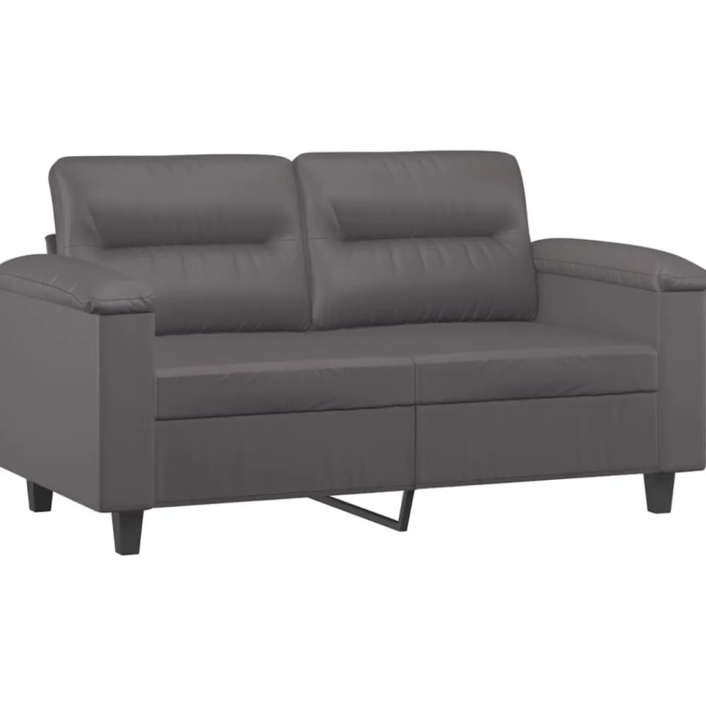 vidaXL Juego de sofás con cojines 3 piezas cuero sintético Gris Hot