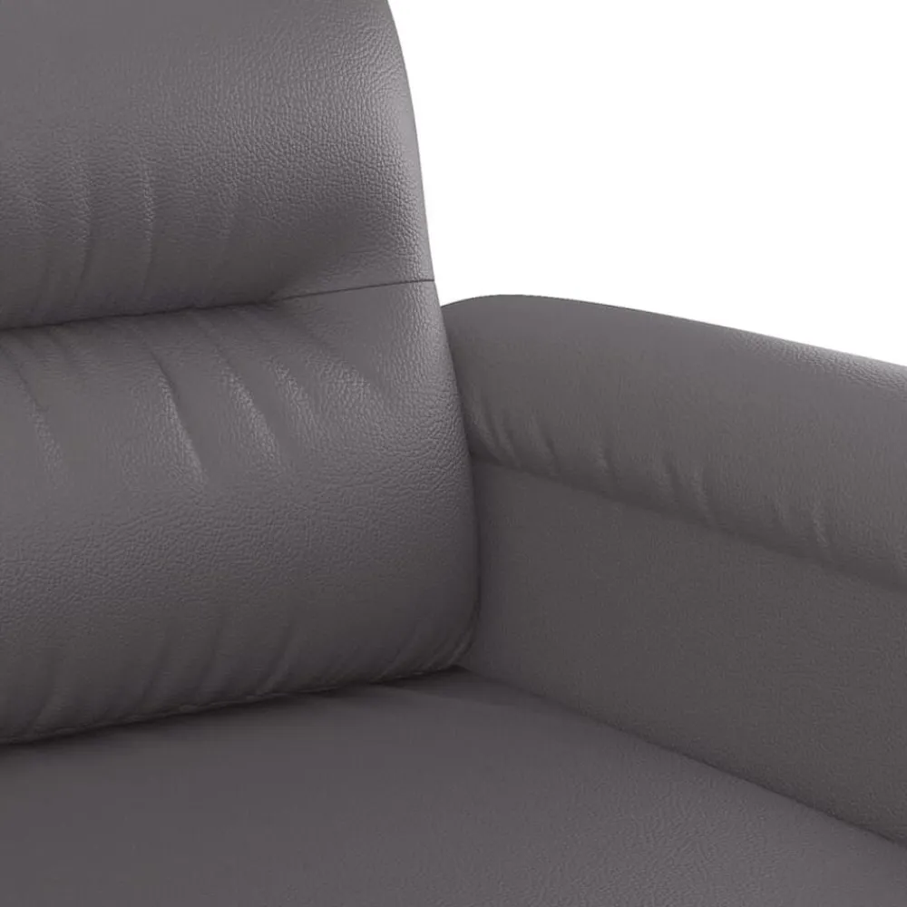 vidaXL Juego de sofás con cojines 3 piezas cuero sintético Gris Hot
