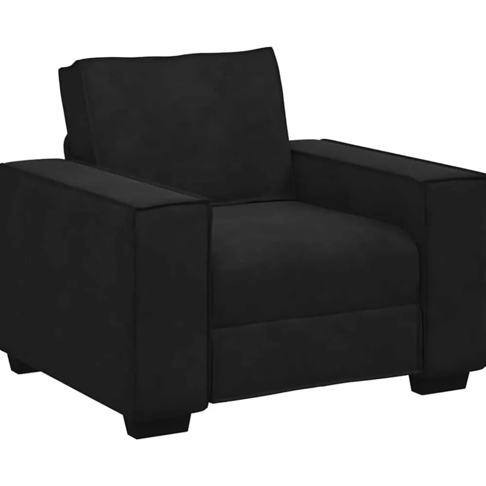 vidaXL Juego de sofás con cojines 3 piezas terciopelo Negro Best