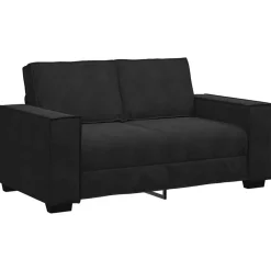 vidaXL Juego de sofás con cojines 3 piezas terciopelo Negro Best