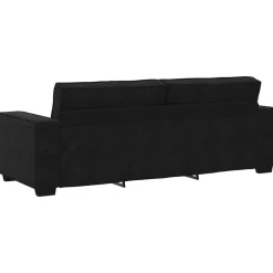 vidaXL Juego de sofás con cojines 3 piezas terciopelo Negro Best