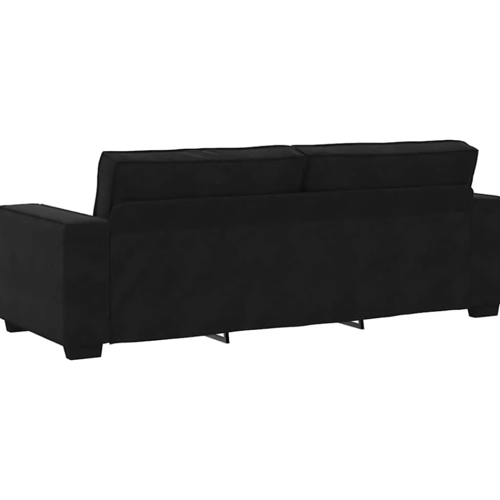 vidaXL Juego de sofás con cojines 3 piezas terciopelo Negro Best