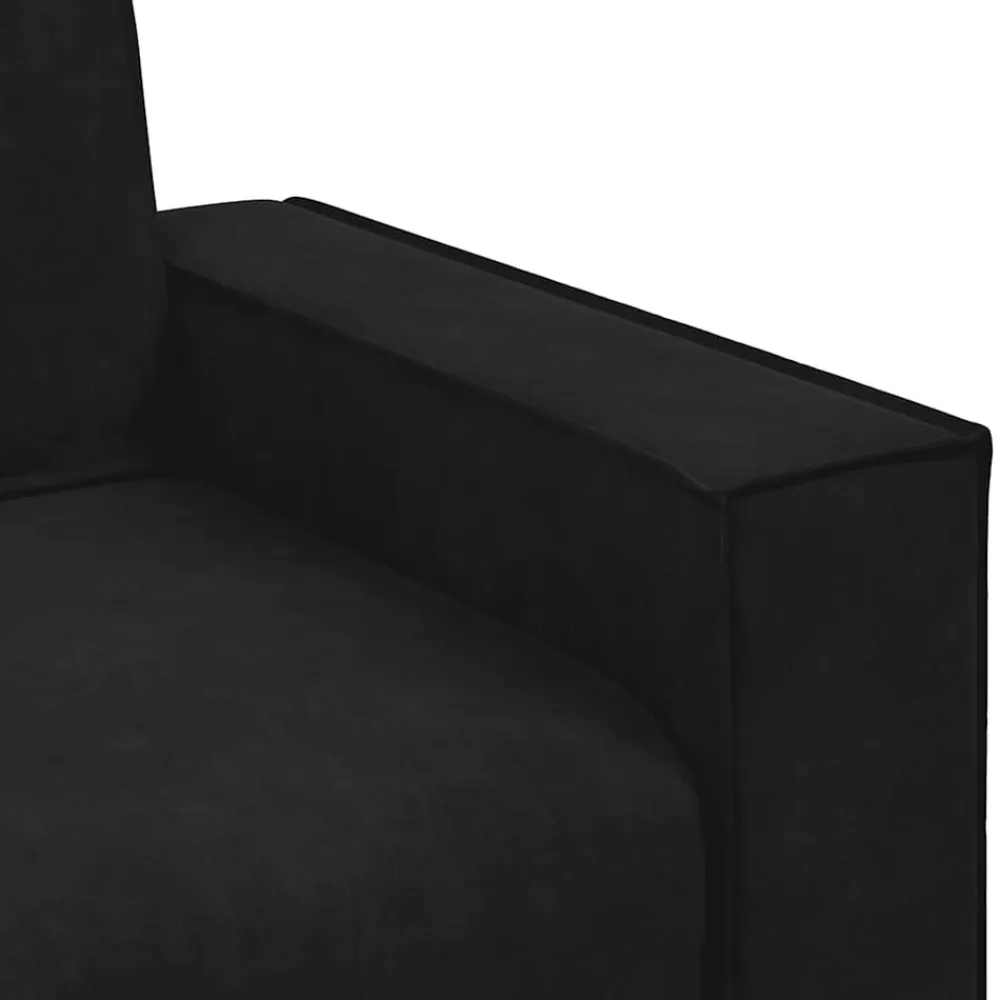 vidaXL Juego de sofás con cojines 3 piezas terciopelo Negro Best