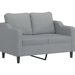 vidaXL Juego de sofás con cojines 2 piezas tela Gris claro Clearance