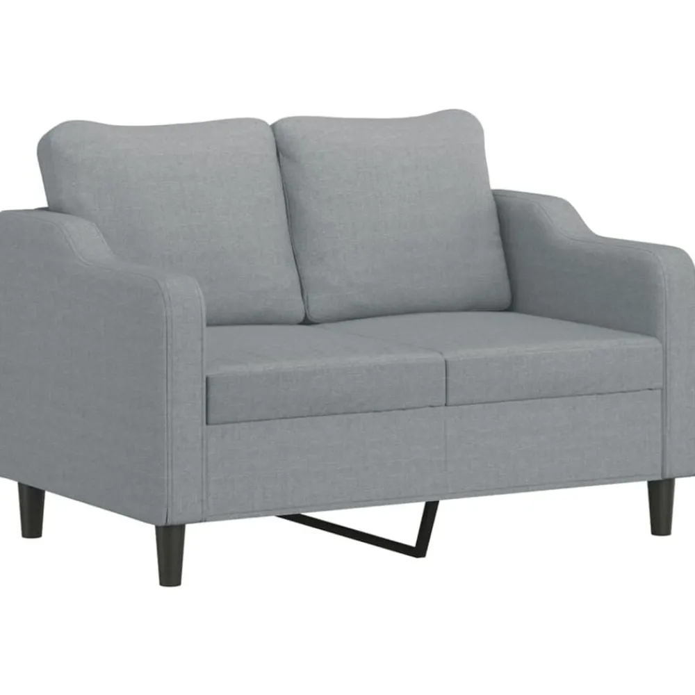 vidaXL Juego de sofás con cojines 2 piezas tela Gris claro Clearance