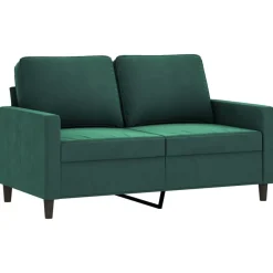 vidaXL Juego de sofás con cojines 4 piezas terciopelo Verde oscuro Sale