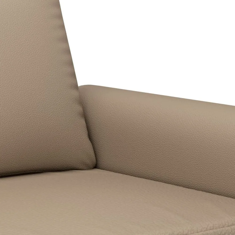 vidaXL Juego de sofás con cojines 2 piezas cuero sintético Capuchino New
