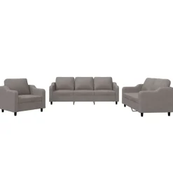 vidaXL Juego de sofás con cojines 3 piezas tela gris taupe Taupé Sale