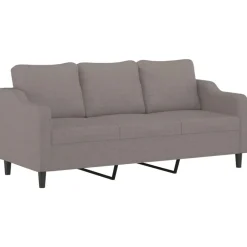vidaXL Juego de sofás con cojines 3 piezas tela gris taupe Taupé Sale