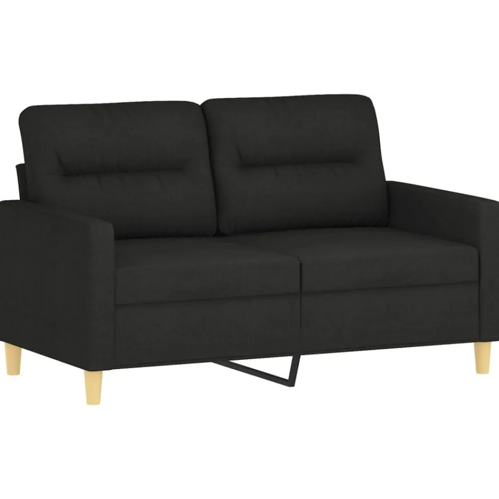vidaXL Juego de sofás con cojines 2 piezas tela Negro Sale