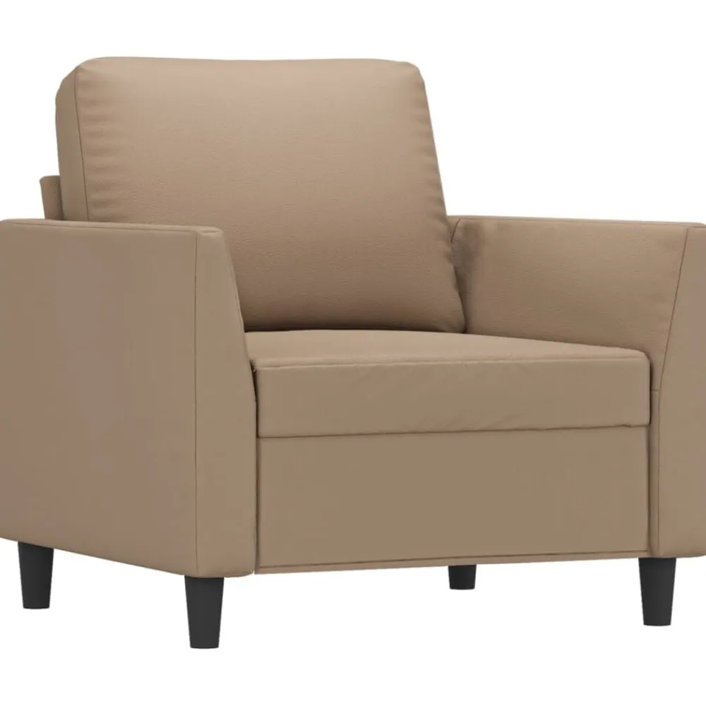 vidaXL Juego de sofás con cojines 4 piezas cuero sintético Capuchino Best