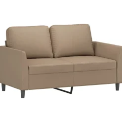 vidaXL Juego de sofás con cojines 4 piezas cuero sintético Capuchino Best