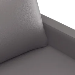 vidaXL Juego de sofás con cojines 3 piezas cuero sintético Gris Sale