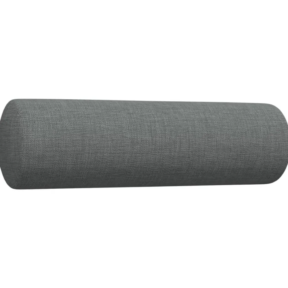 vidaXL Juego de sofás con cojines 2 piezas tela Gris oscuro Outlet