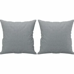 vidaXL Juego de sofás con cojines 2 piezas tela Gris claro New
