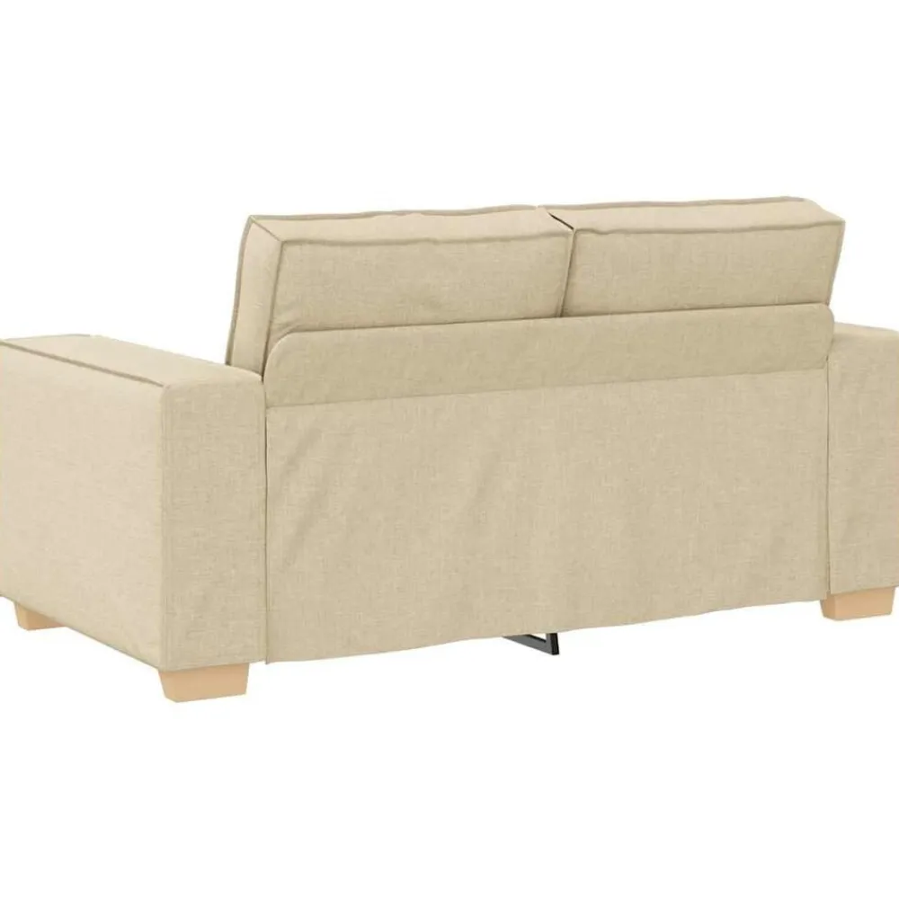 vidaXL Juego de sofás con cojines 2 piezas tela Crema