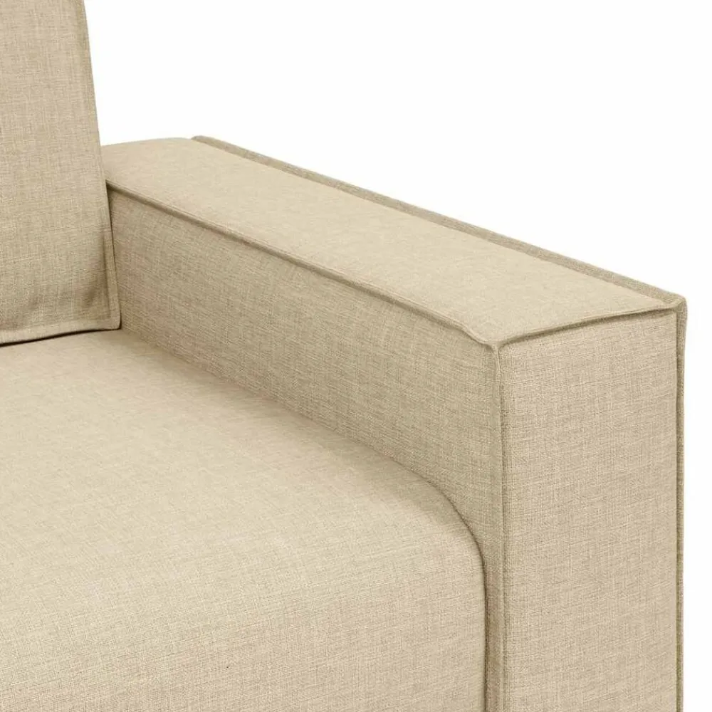 vidaXL Juego de sofás con cojines 2 piezas tela Crema