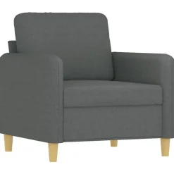 vidaXL Juego de sofás con cojines 3 piezas tela Gris oscuro Clearance