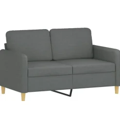 vidaXL Juego de sofás con cojines 3 piezas tela Gris oscuro Clearance