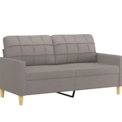 vidaXL Juego de sofás con cojines 2 piezas tela gris taupe Taupé Clearance