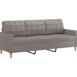 vidaXL Juego de sofás con cojines 2 piezas tela gris taupe Taupé Clearance