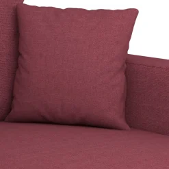 vidaXL Sofás-Juego de sofás con cojines 4 piezas tela rojo tinto